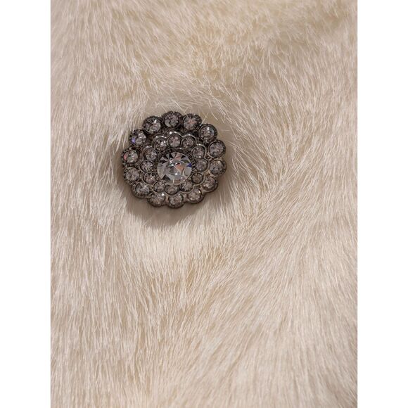 NWT Ivory Satin Bolero Faux Fur Collar Shrug Christian Michele Size 14 Y2K - Picture 8 of 9